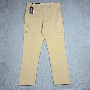 RLX Ralph Lauren 36x34 Tailored Chino Hemmed 31 Khaki Golf Performance NWT